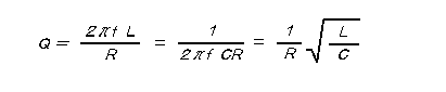 Ｑ＝2πfoL/R＝1/(2πfoCR)＝(1/R)√(L/C)